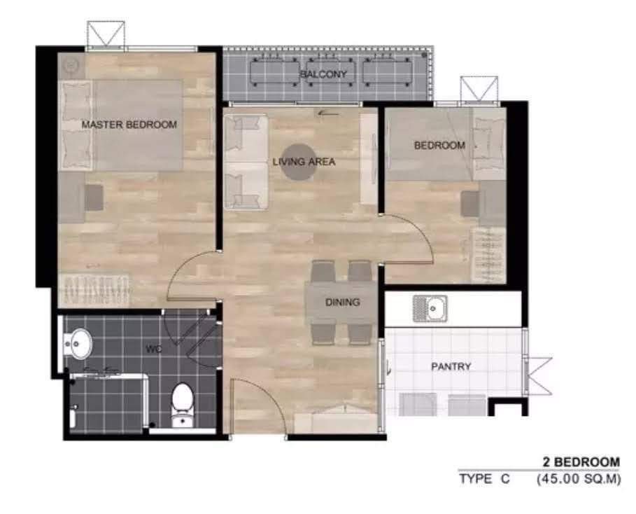 ขาย 2 ห้องนอน Aspire สาทร-ตากสิน Timber zone