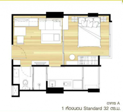 ขาย 1 ห้องนอน 32 ตร.ม. ชั้นสูง U Delight @ จตุจักร สเตชั่น